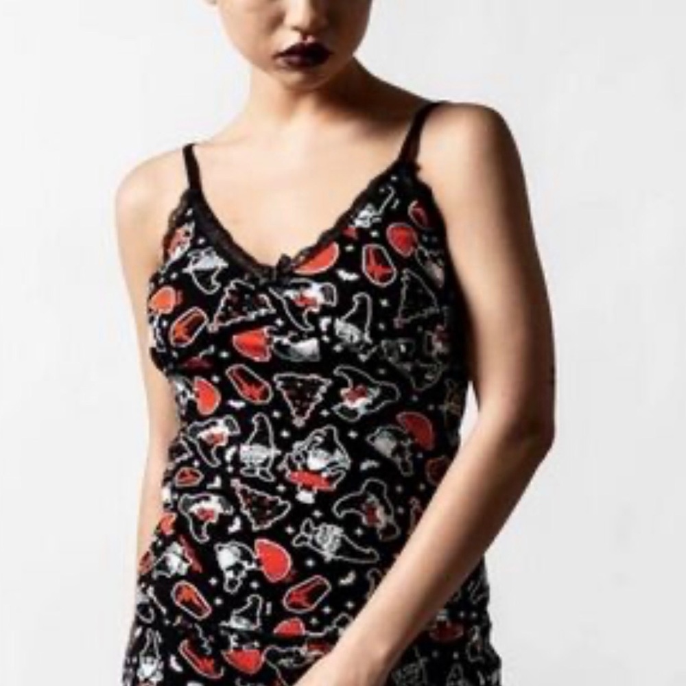 Killstar Gnomes Print Cami Tank Top Goth Punk Grunge
